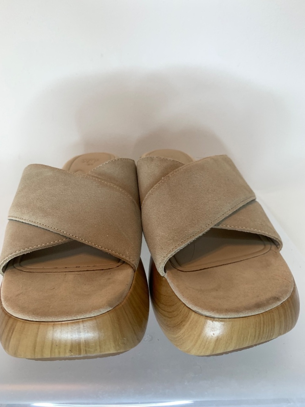 Zara Sand Brown Split Suede Sandals 39 - Picture 8 of 11